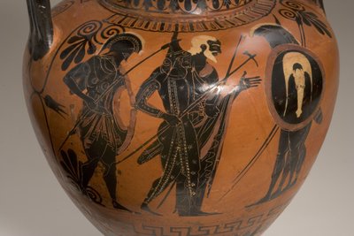 Attic Black-Figure Amphora Depicting Scenes from the Trojan War (detail) by Antimenes Painter